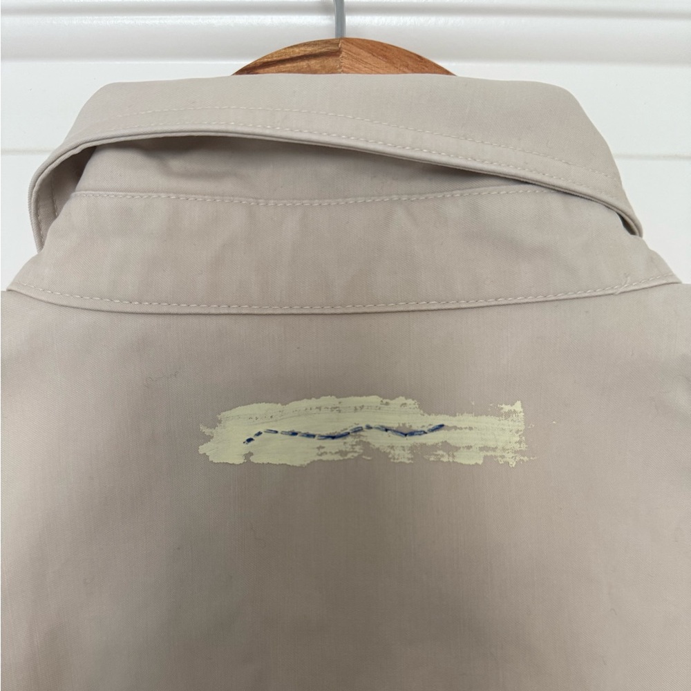 ADER Error Beige Allac Distressed Button Down Shirt Unique Paint Detail A1/S - Picture 7 of 13